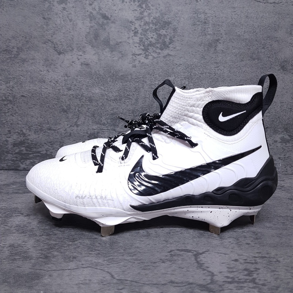 NIKE Alpha Huarache NXT Baseball Cleats Mens 8.5 White Black DJ6517-107